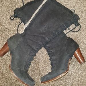 UGG Navy Tall Boots w/Shearling